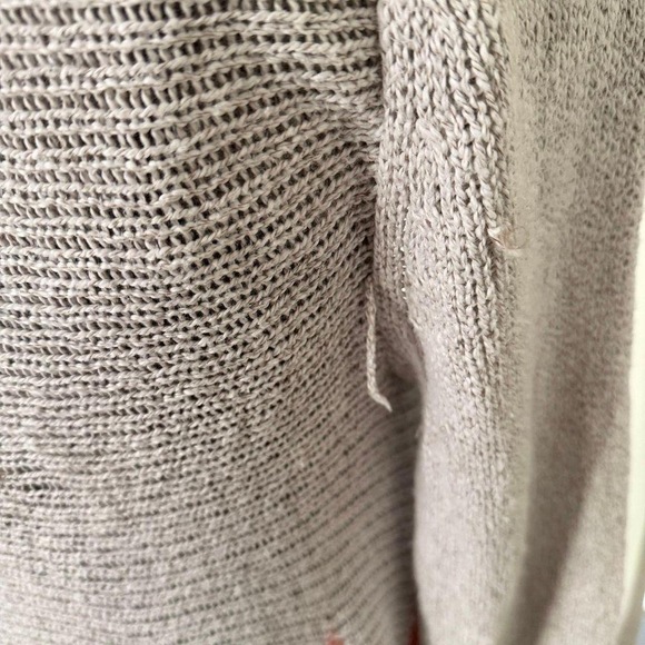 American rag Knit knee length cardigan open chevron zig zag medium in Cream - Picture 4 of 8